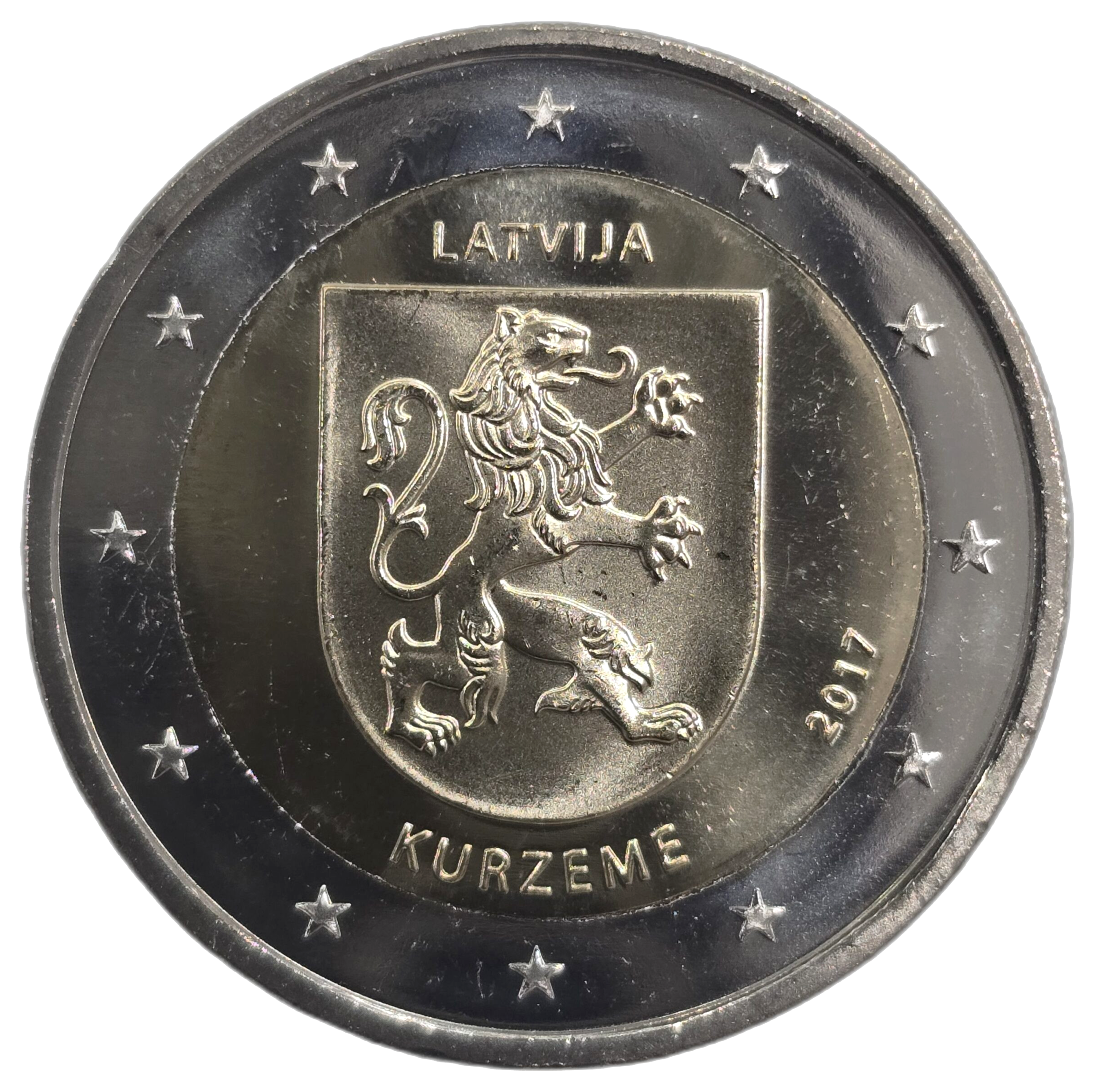 2 euros conmemorativa Región de Kurzeme